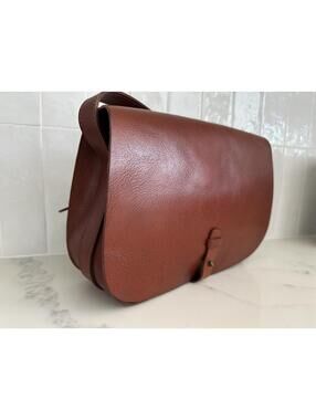 Lucky Brand The Point Brown Genuine Leather Saddle Purse Shoulder Bag Crossbody